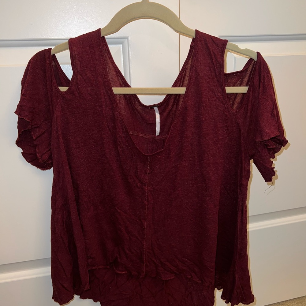 Free People Cut Out Sleeve Top
